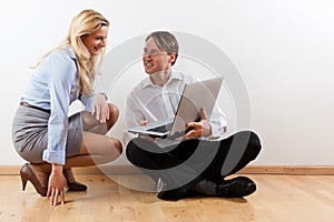 Businesspeople at home