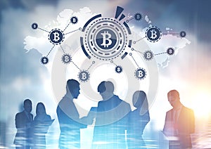 Businesspeople, international bitcoin network