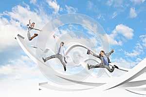 Businesspeople jumping