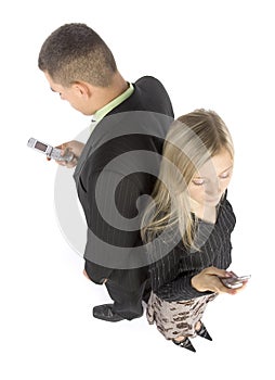 Businesspeople with mobile phones