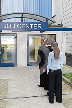 Businesspeople Outside The Job Center