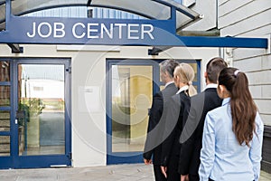 Businesspeople Outside The Job Center