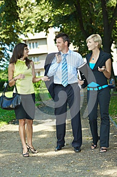 Businesspeople in park