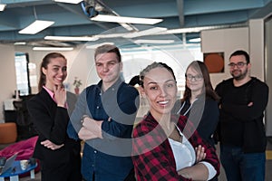 Businesspeople, rivalry and people concept - businesswoman and businessman arm wrestling during corporate meeting in