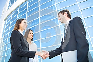 Businesspeople shake hands