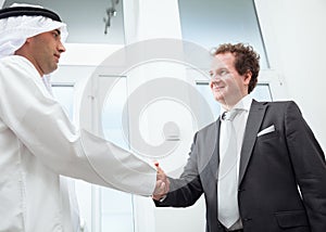 Businesspeople shaking hands photo