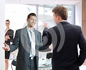 Businesspeople talking