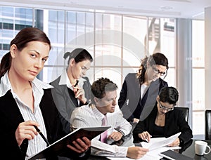 Businesspeople work in team