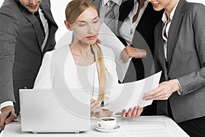 Businesspeople working in office