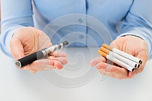 Businessperson with electronic cigarette