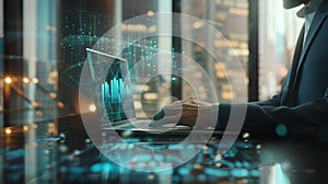 The businessperson on laptop.AI generated image