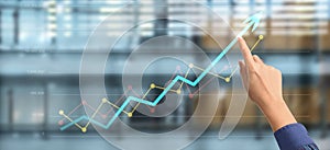 Businessplan graph growth and increase of chart positive indicators