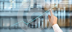 Businessplan graph growth and increase of chart positive indicators