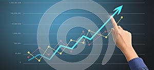 Businessplan graph growth and increase of chart positive indicators