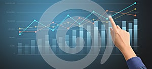 Businessplan graph growth and increase of chart positive indicators