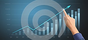 Businessplan graph growth increase of chart positive indicators photo