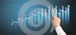 Businessplan graph growth and increase of chart positive indicators