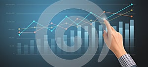 Businessplan graph growth and increase of chart positive indicators