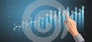 Businessplan graph growth and increase of chart positive indicators