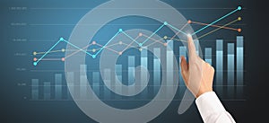 Businessplan graph growth and increase of chart positive indicators