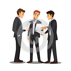 Businesss and office concept -businessmen consulting ,Vector illustration cartoon character