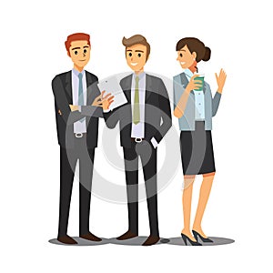 Businesss and office concept -businessmen consulting ,Vector illustration cartoon character