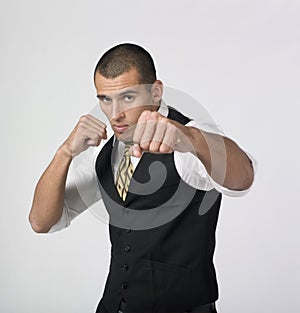 Businesssman fighting photo