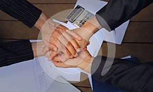 Businessteam of deal which handshake man and Success concept