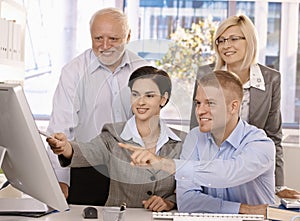 Businessteam working together