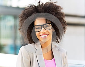 Businesswoman with afro hair