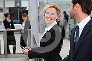Businesswoman at an airport