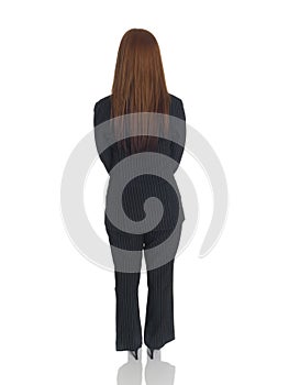 Businesswoman - back hands clasped front