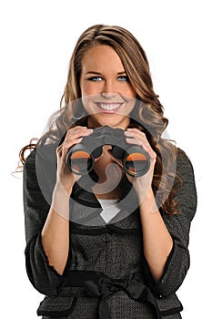 Businesswoman With Binoculars
