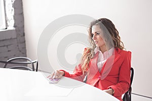 Businesswoman in board room