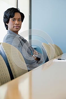 Businesswoman in boardroom