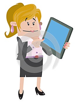 Businesswoman Buddy with Computer Tablet