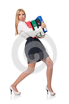 Businesswoman in business concept isolated