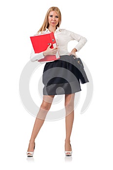 Businesswoman in business concept isolated