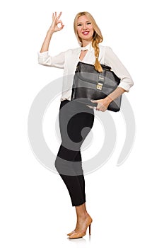 Businesswoman in business concept isolated