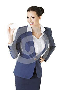 Businesswoman with businesscard.