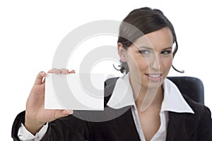 Businesswoman with businesscard