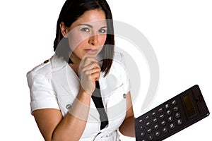 Businesswoman with calculator