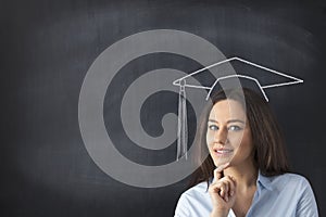 Businesswoman in cap