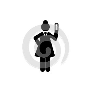 Businesswoman, card, show, office icon. Element of businessman pictogram icon. Premium quality graphic design icon. Signs and