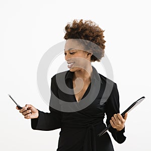 Businesswoman with cellphone