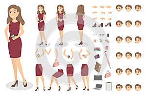 Businesswoman character set.