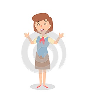 Businesswoman character set. Animate character. Female personage constructor. Different woman postures. Vector set