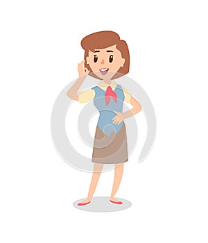 Businesswoman character set. Animate character. Female personage constructor. Different woman postures. Vector set