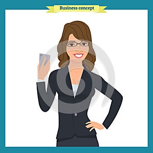 Businesswoman character vector design.business people consulting