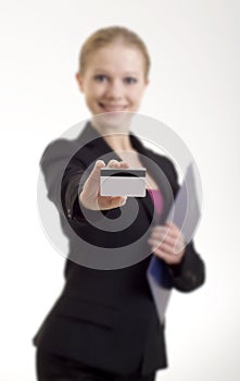 Businesswoman with a credit card